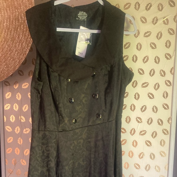 Black Damask Fit & Flare Dress - Picture 4 of 8